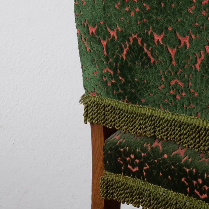 Chair in jacquard in pink and green