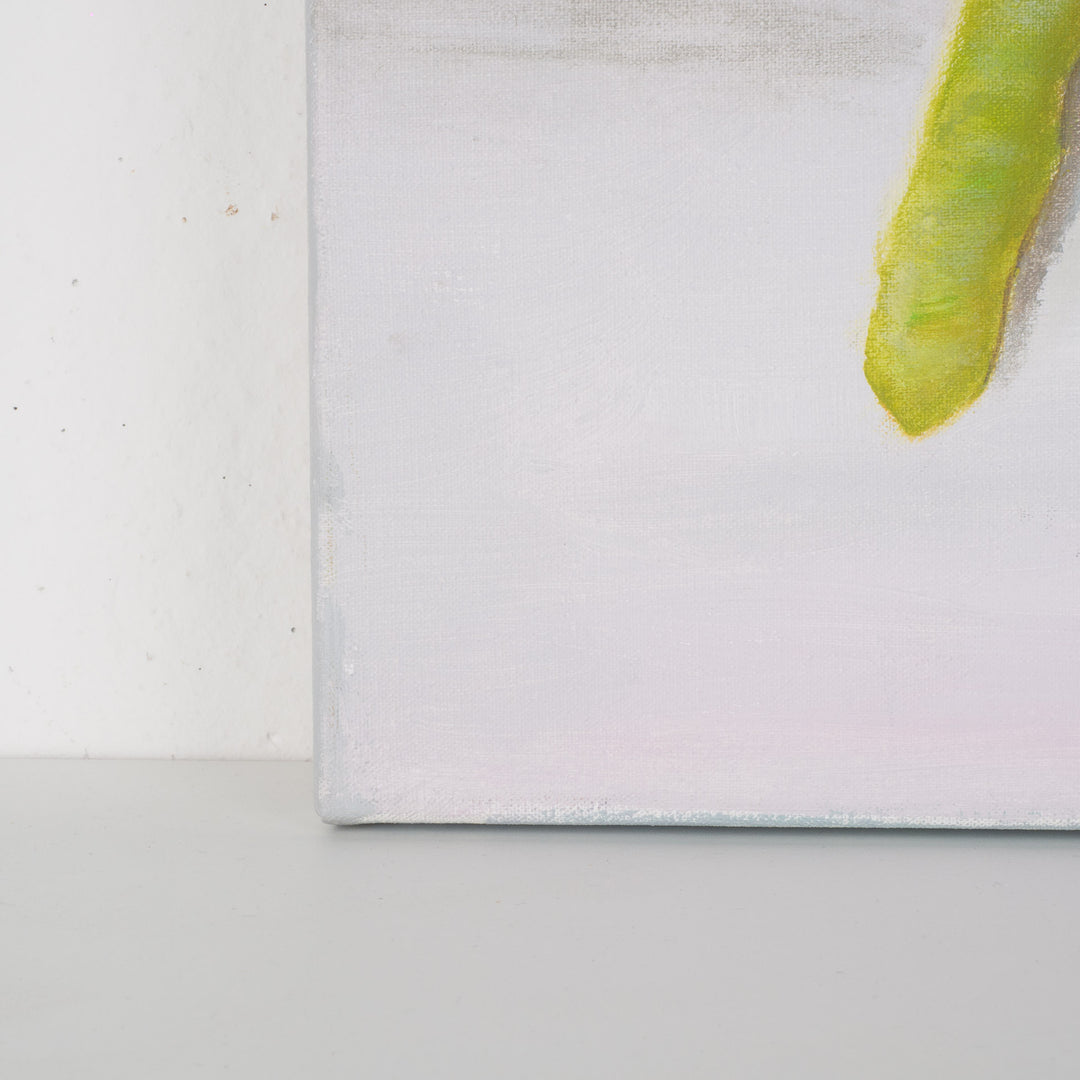Painting of pears in yellow, green and gray – 40x50x2 cm