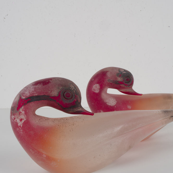 Murano vogel in bordeaux mat glas – Cenedese Murano