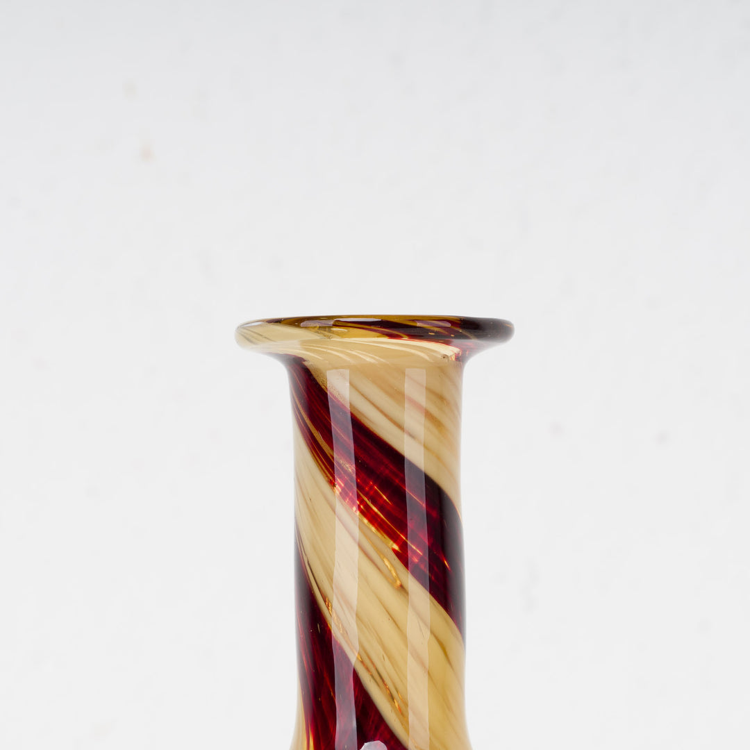 Glass vase red yellow