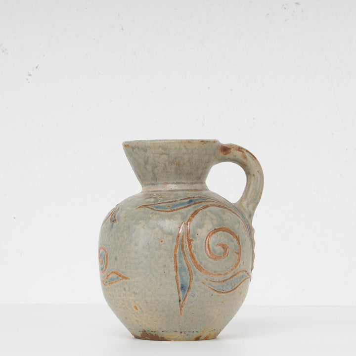 Decorated Stoneware Jug – Bouffioulx Ceramics by E. Aubry