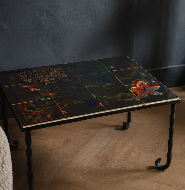 Vintage salontafel van Le Vaucour /  62 x 46 x 38,5 cm