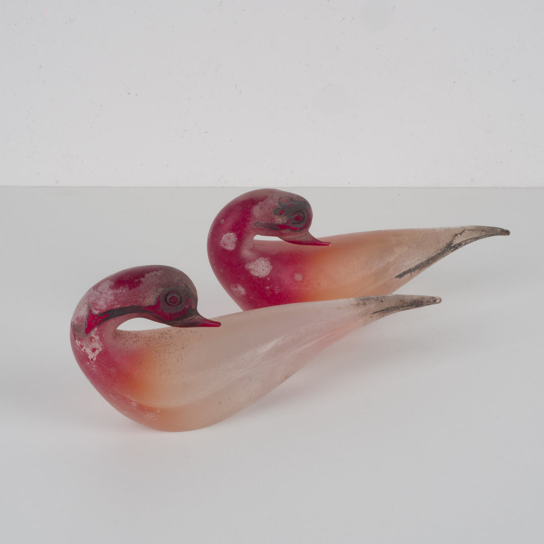 Murano vogel in bordeaux mat glas – Cenedese Murano