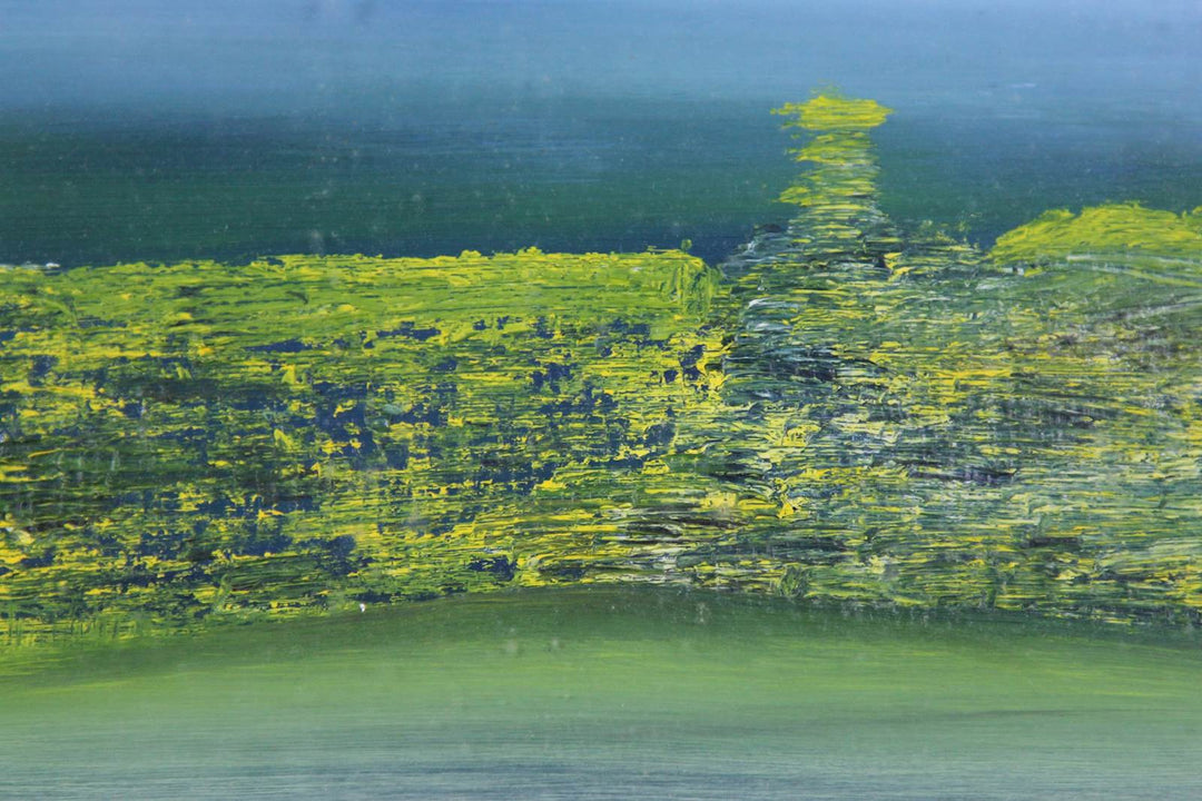 Abstract schilderij met blauw en groen - De Tuin Der Kunsten