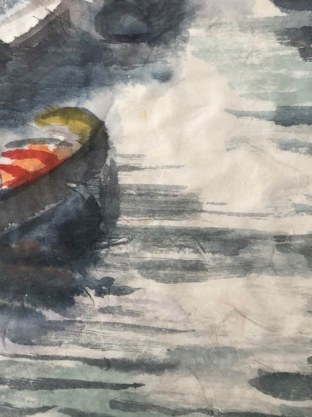 Aquarel van boten in een haven door Mary Habsch - De Tuin Der Kunsten