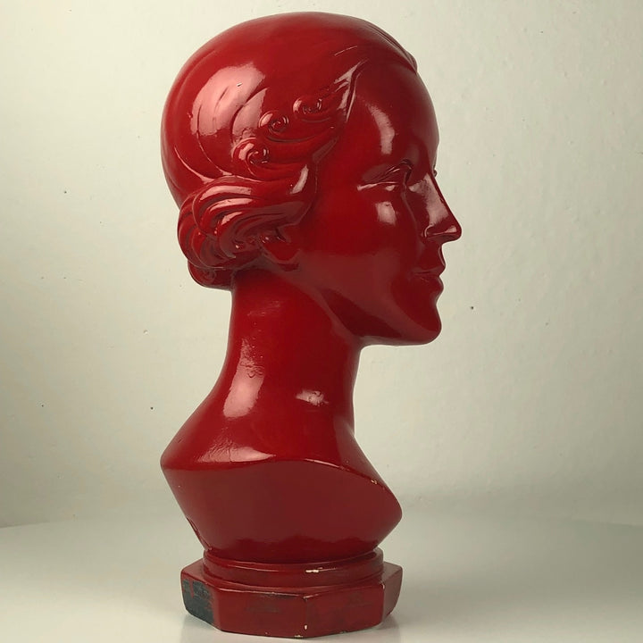 Head of a young woman in art deco style