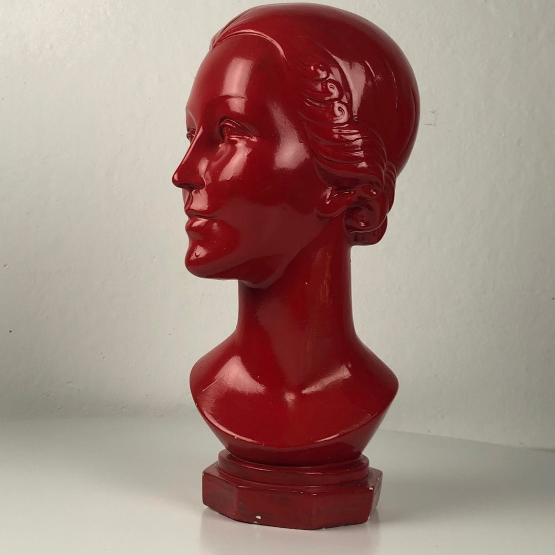 Head of a young woman in art deco style