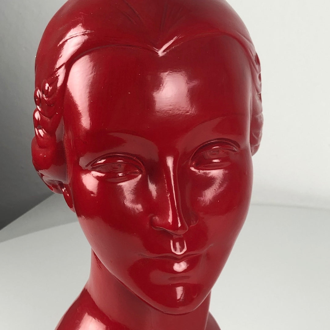 Head of a young woman in art deco style