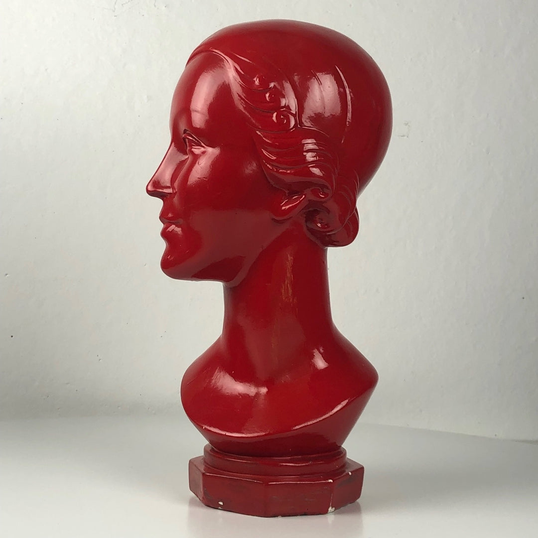 Head of a young woman in art deco style