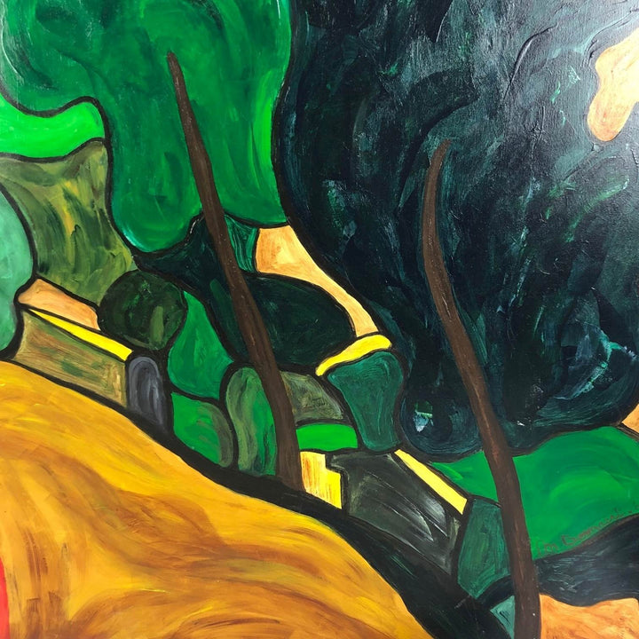 Kleurrijk schilderij landschap Corrèze Frankrijk - De Tuin Der Kunsten