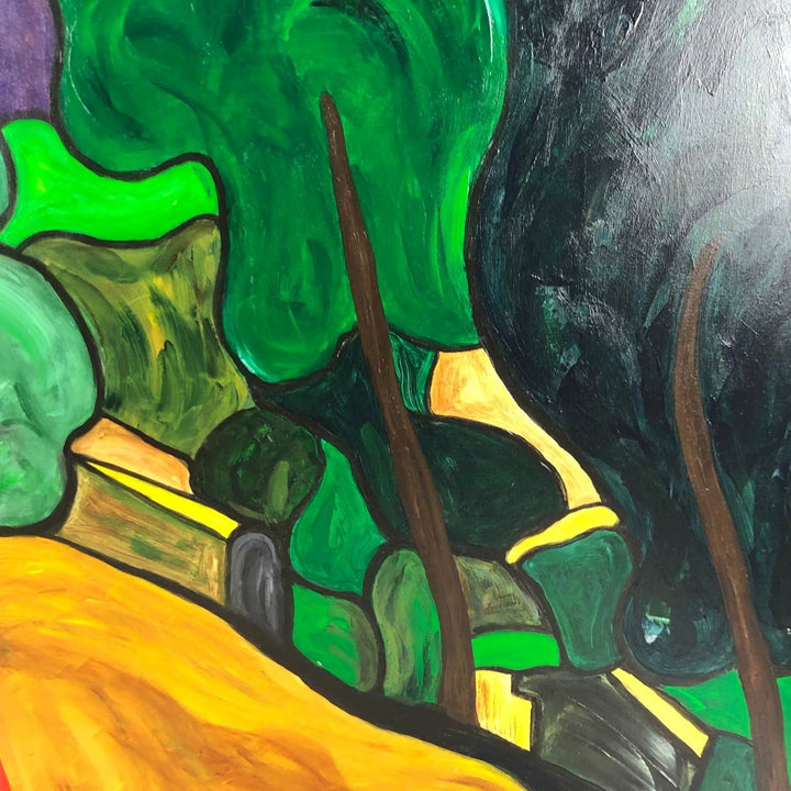 Kleurrijk schilderij landschap Corrèze Frankrijk - De Tuin Der Kunsten