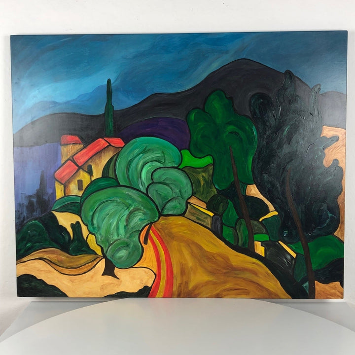 Kleurrijk schilderij landschap Corrèze Frankrijk - De Tuin Der Kunsten