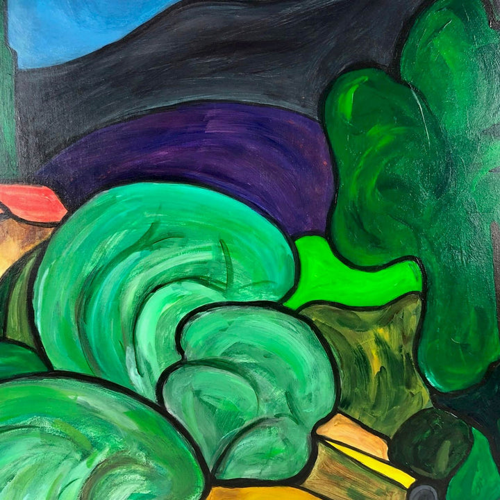 Kleurrijk schilderij landschap Corrèze Frankrijk - De Tuin Der Kunsten