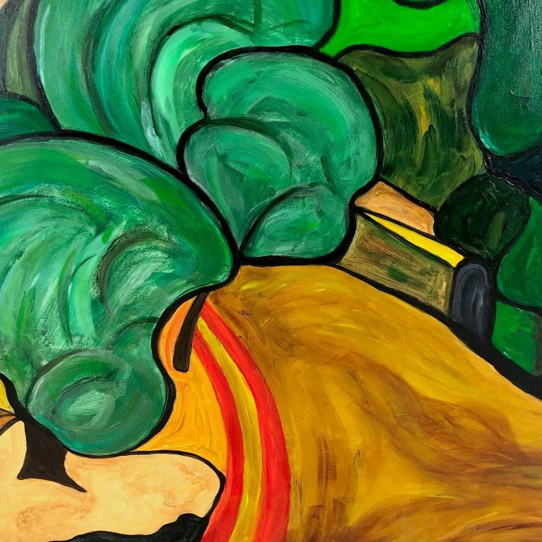 Kleurrijk schilderij landschap Corrèze Frankrijk - De Tuin Der Kunsten