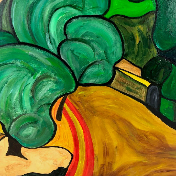 Kleurrijk schilderij landschap Corrèze Frankrijk - De Tuin Der Kunsten