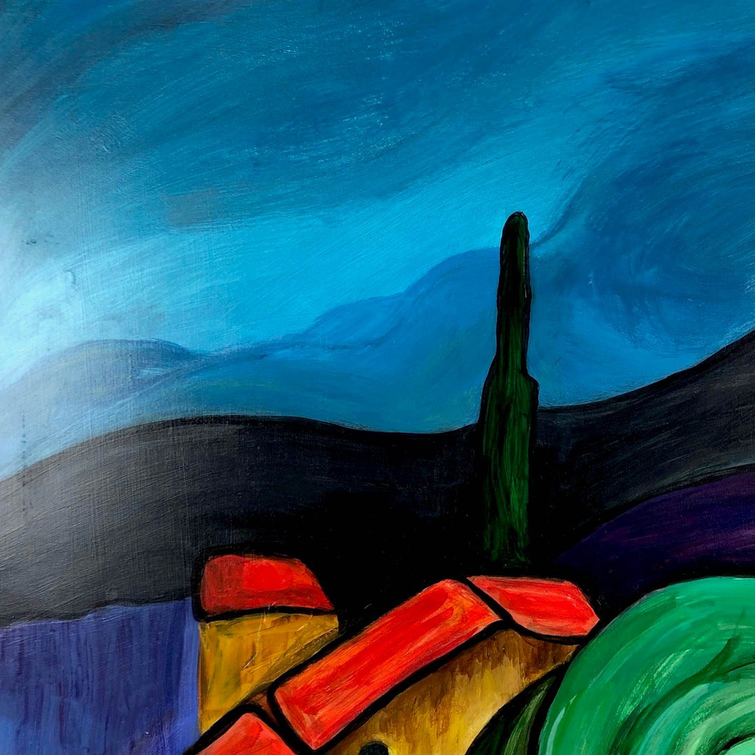 Kleurrijk schilderij landschap Corrèze Frankrijk - De Tuin Der Kunsten