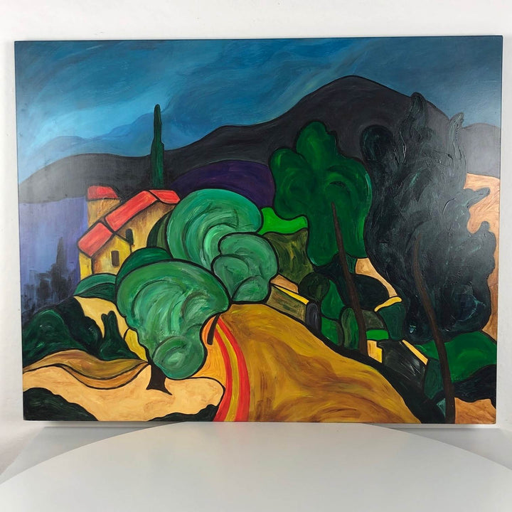 Kleurrijk schilderij landschap Corrèze Frankrijk - De Tuin Der Kunsten