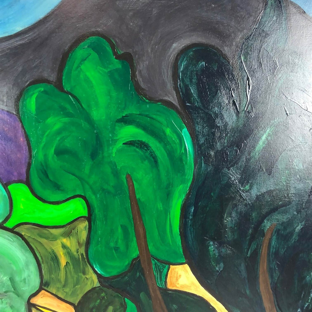 Kleurrijk schilderij landschap Corrèze Frankrijk - De Tuin Der Kunsten