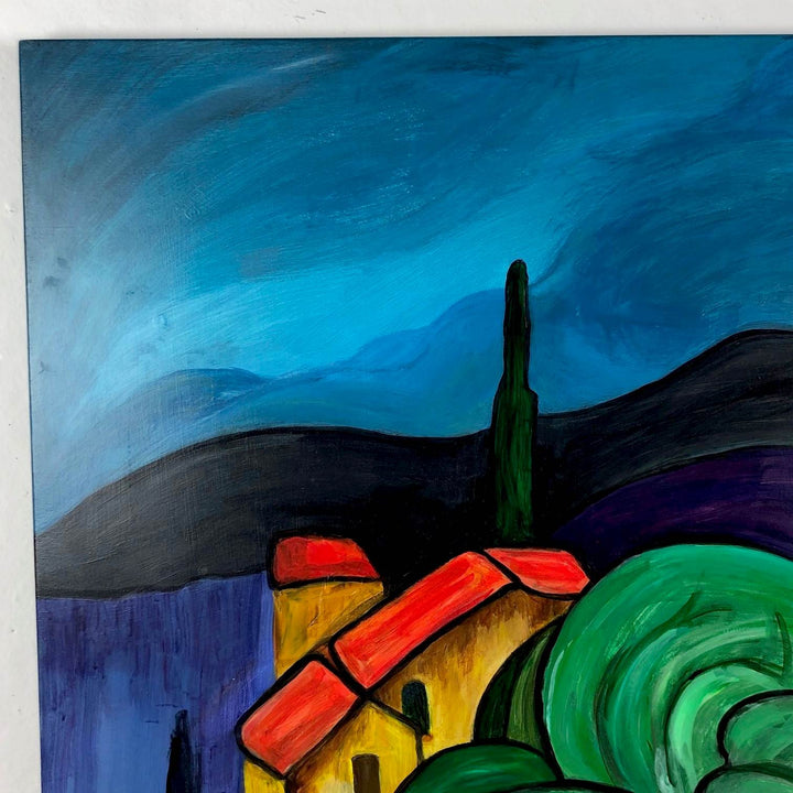 Kleurrijk schilderij landschap Corrèze Frankrijk - De Tuin Der Kunsten