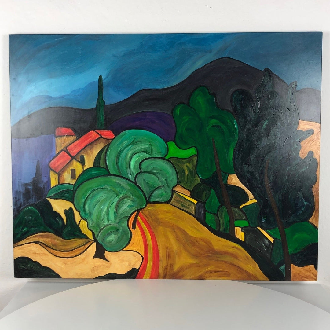 Kleurrijk schilderij landschap Corrèze Frankrijk - De Tuin Der Kunsten