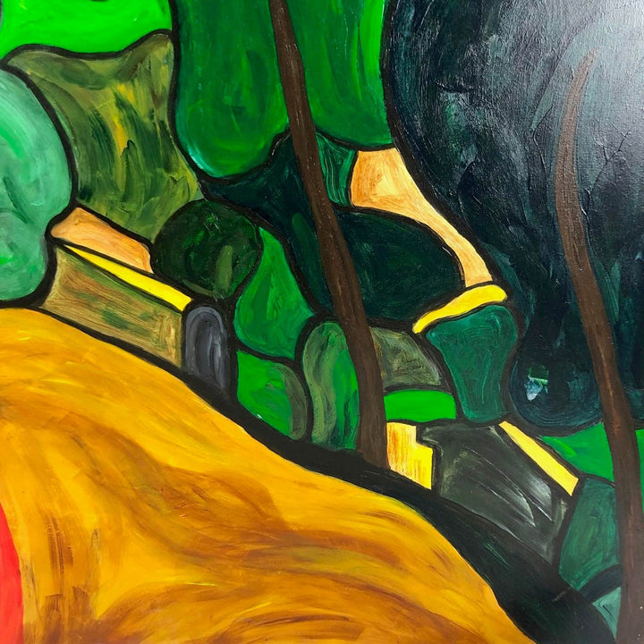 Kleurrijk schilderij landschap Corrèze Frankrijk - De Tuin Der Kunsten