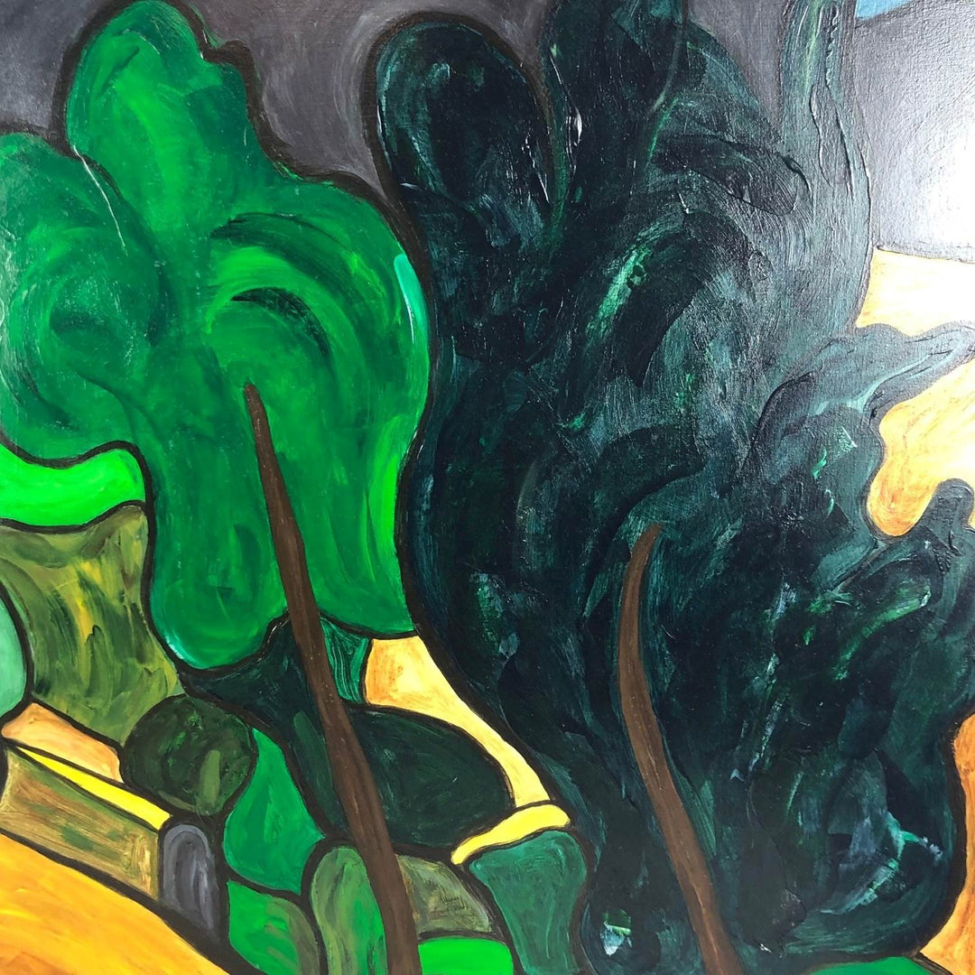 Kleurrijk schilderij landschap Corrèze Frankrijk - De Tuin Der Kunsten