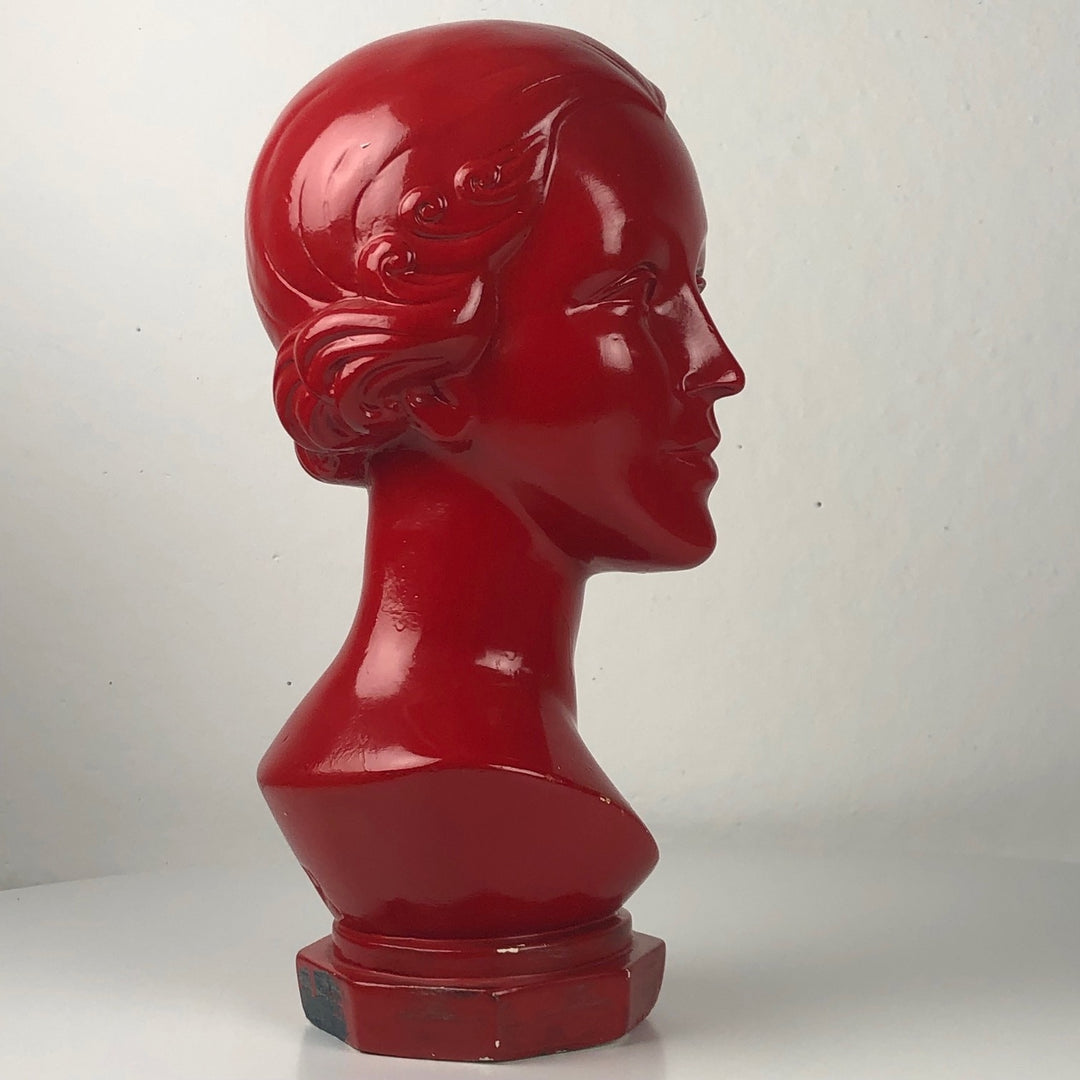 Head of a young woman in art deco style