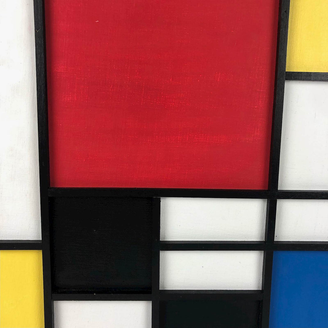 Mixed media schilderij naar Piet Mondriaan - De Tuin Der Kunsten