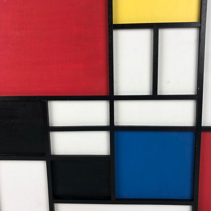 Mixed media schilderij naar Piet Mondriaan - De Tuin Der Kunsten