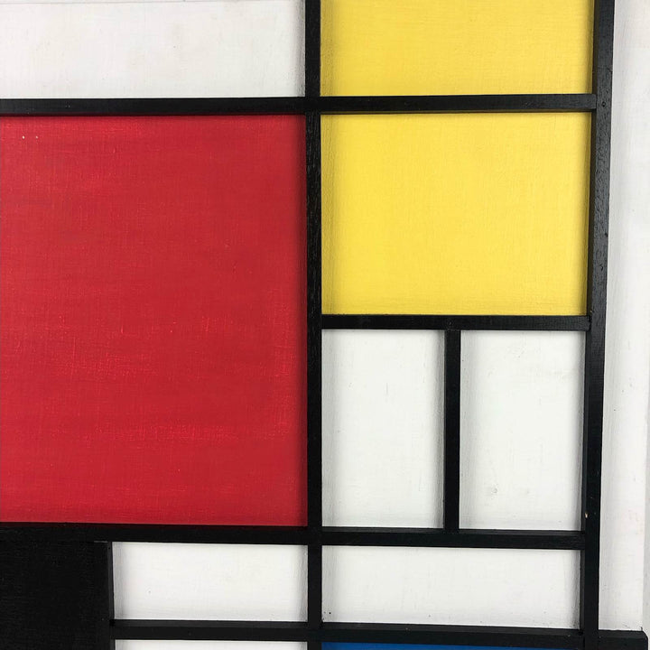 Mixed media schilderij naar Piet Mondriaan - De Tuin Der Kunsten