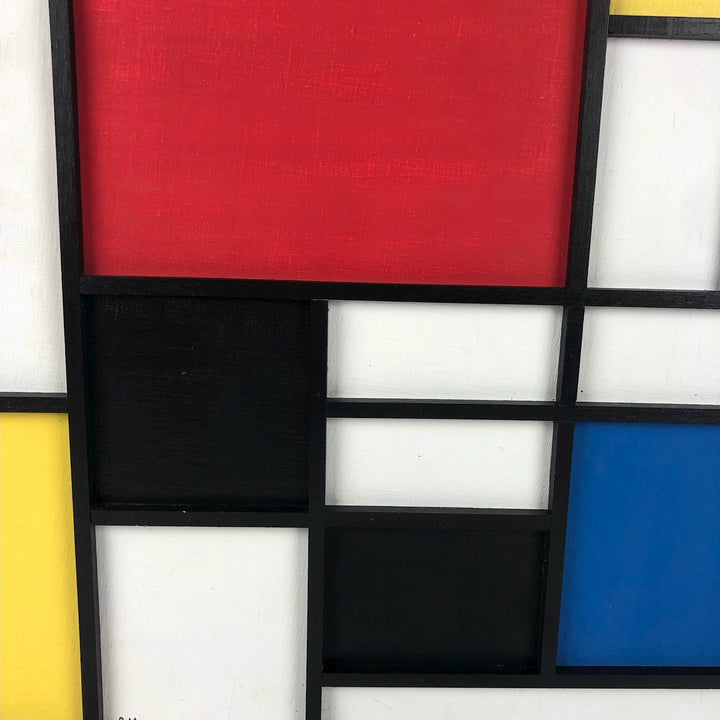 Mixed media schilderij naar Piet Mondriaan - De Tuin Der Kunsten