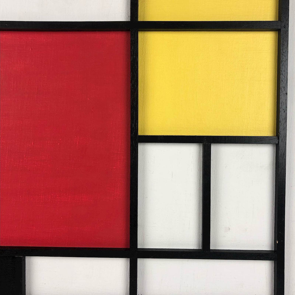 Mixed media schilderij naar Piet Mondriaan - De Tuin Der Kunsten