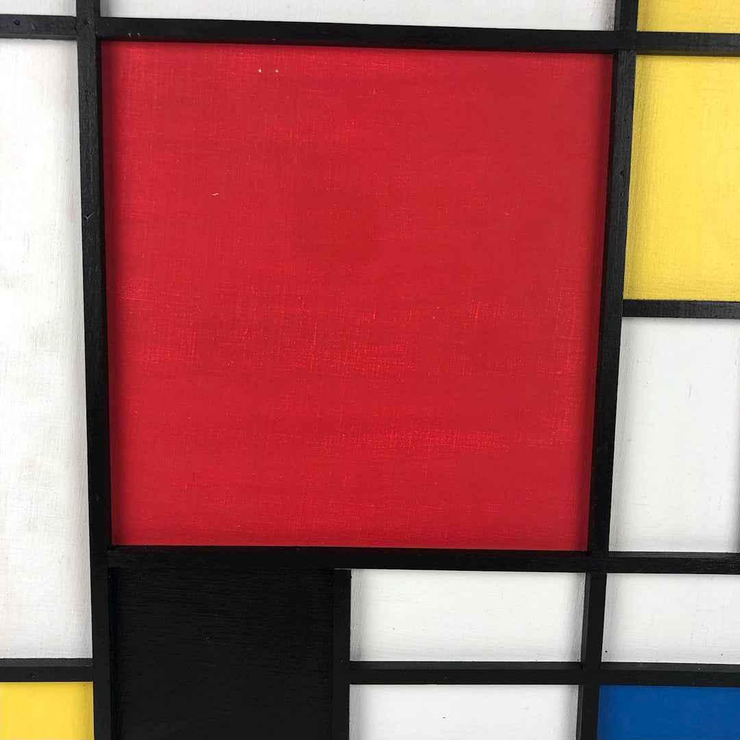 Mixed media schilderij naar Piet Mondriaan - De Tuin Der Kunsten