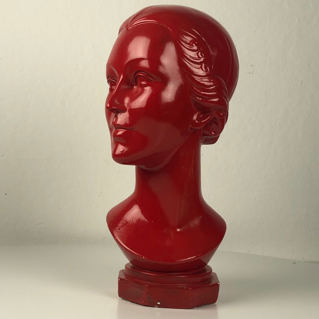 Head of a young woman in art deco style