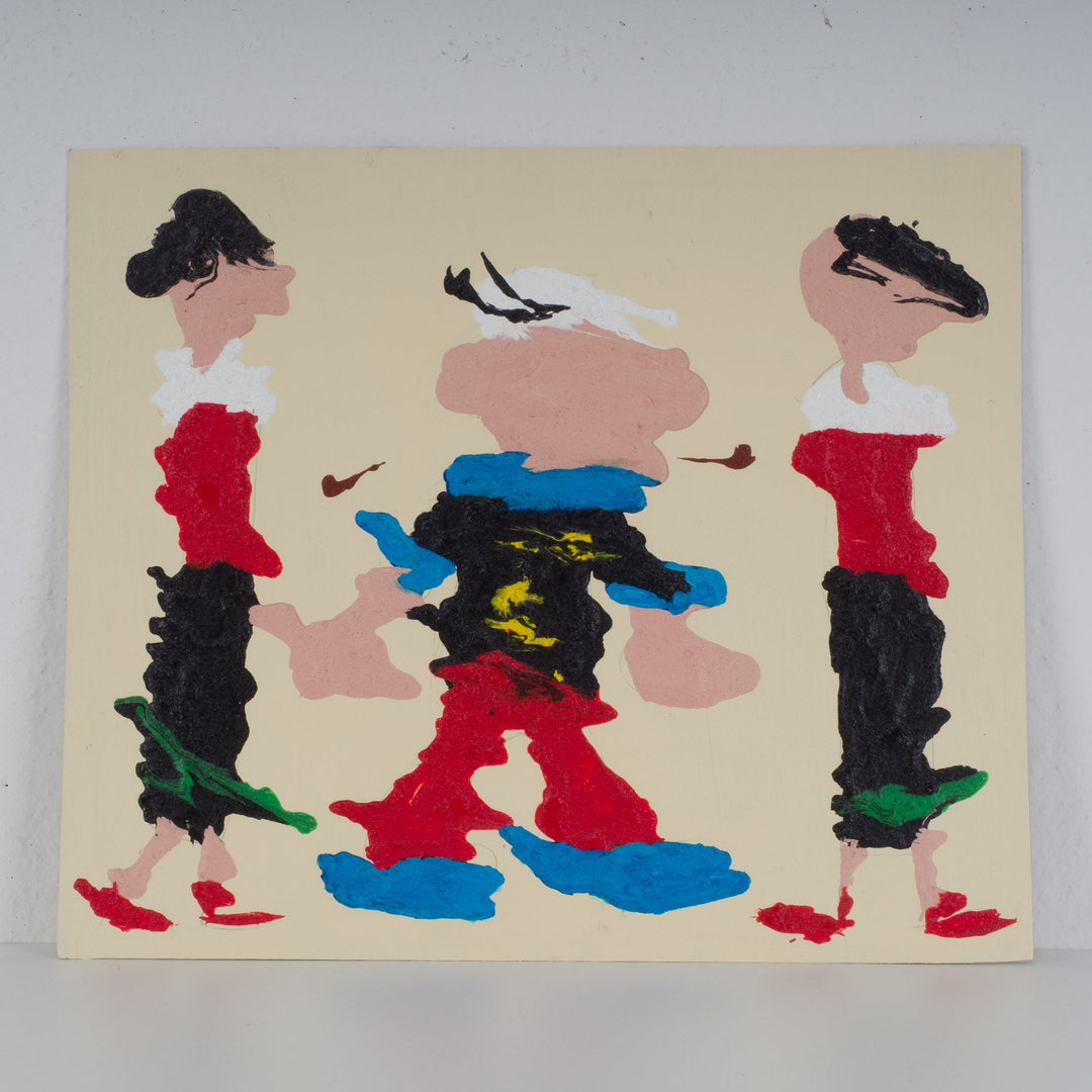 Schilderij Popeye en Olijfje door Hugo Van Goethem - De Tuin Der Kunsten