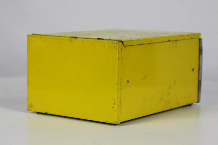 Vintage gele metalen servettenhouder - De Tuin Der Kunsten