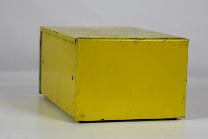 Vintage gele metalen servettenhouder - De Tuin Der Kunsten