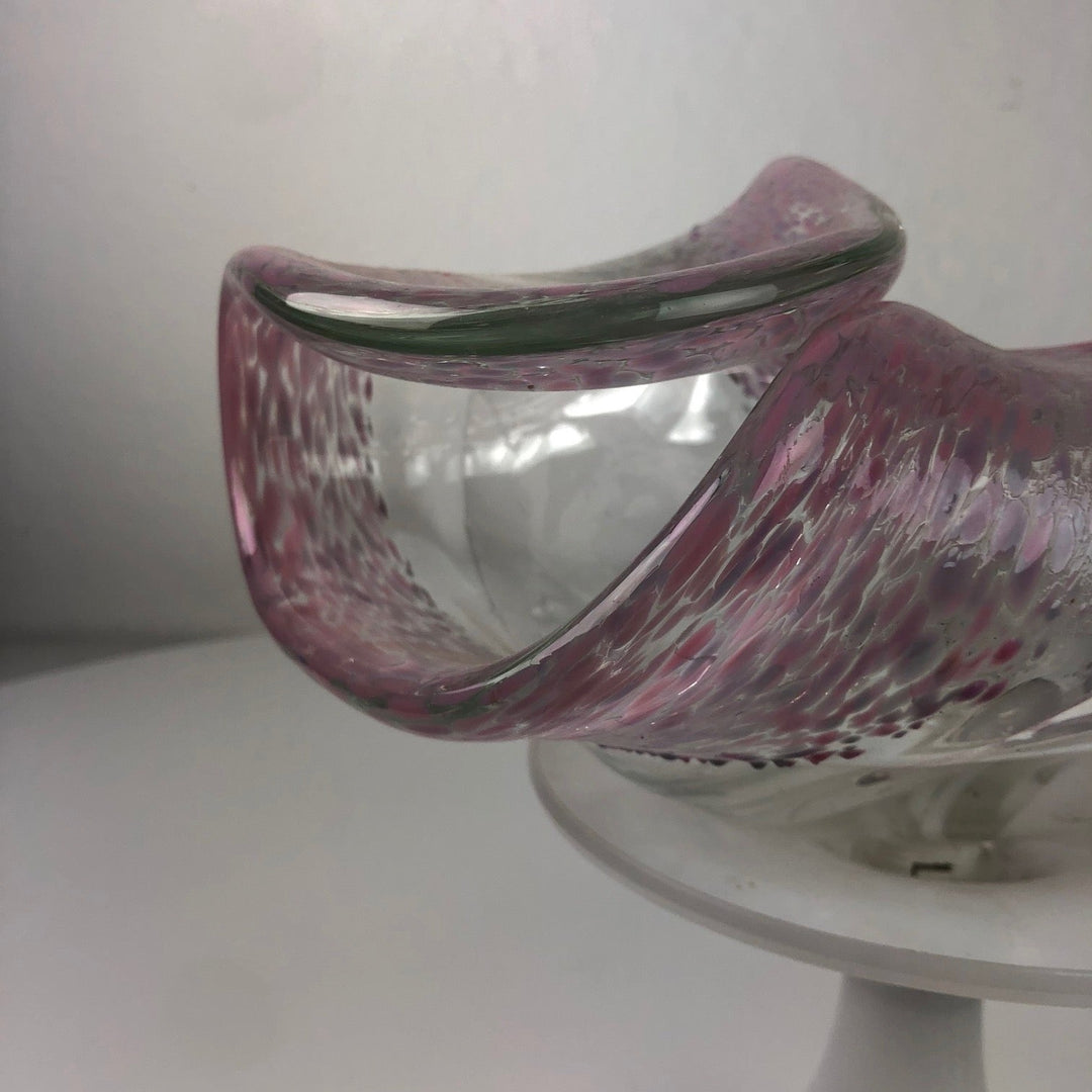 Vintage glazen sfeerlamp in de vorm van een schelp - De Tuin Der Kunsten