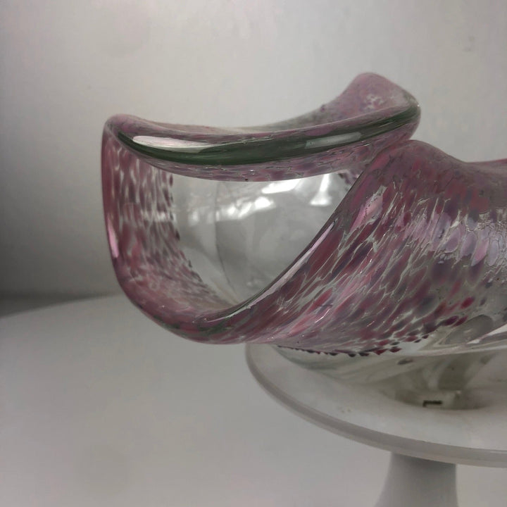Vintage glazen sfeerlamp in de vorm van een schelp - De Tuin Der Kunsten