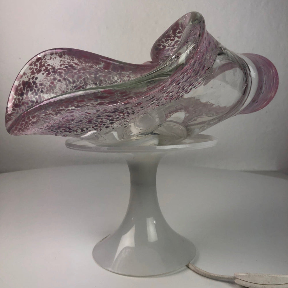 Vintage glazen sfeerlamp in de vorm van een schelp - De Tuin Der Kunsten