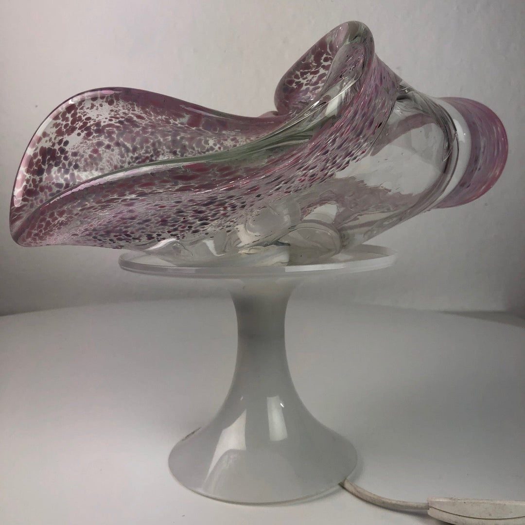Vintage glazen sfeerlamp in de vorm van een schelp - De Tuin Der Kunsten