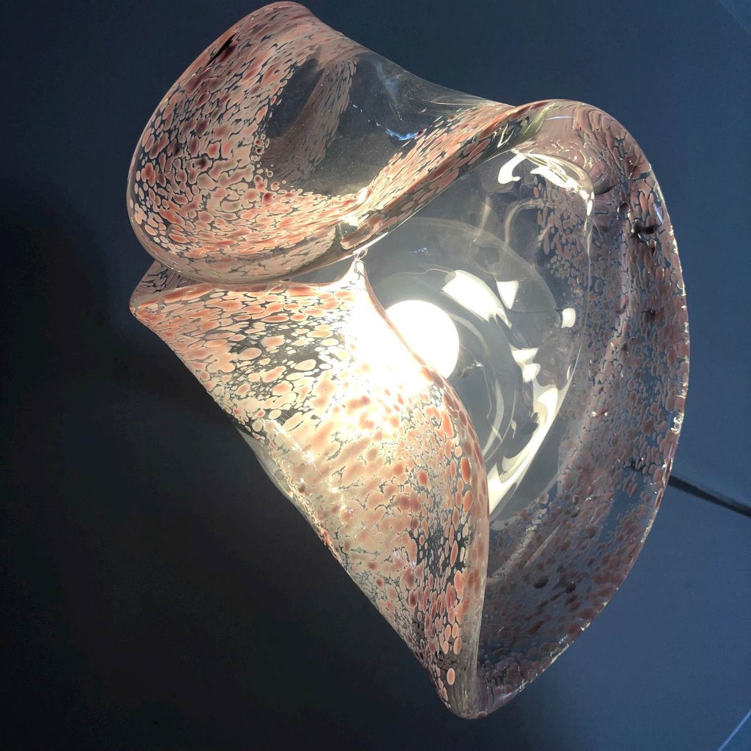 Vintage glazen sfeerlamp in de vorm van een schelp - De Tuin Der Kunsten
