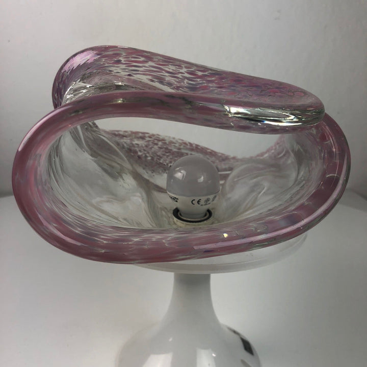 Vintage glazen sfeerlamp in de vorm van een schelp - De Tuin Der Kunsten