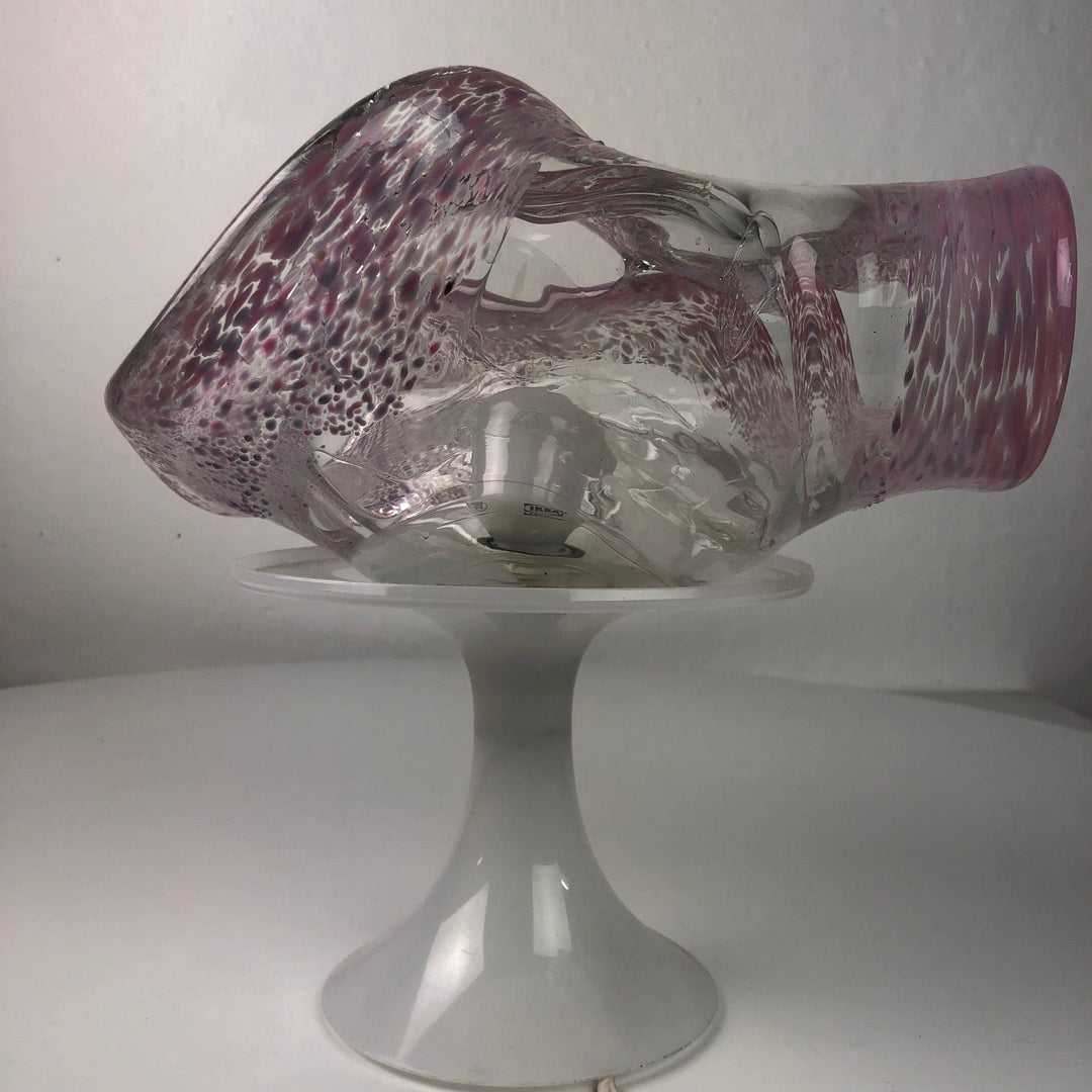 Vintage glazen sfeerlamp in de vorm van een schelp - De Tuin Der Kunsten