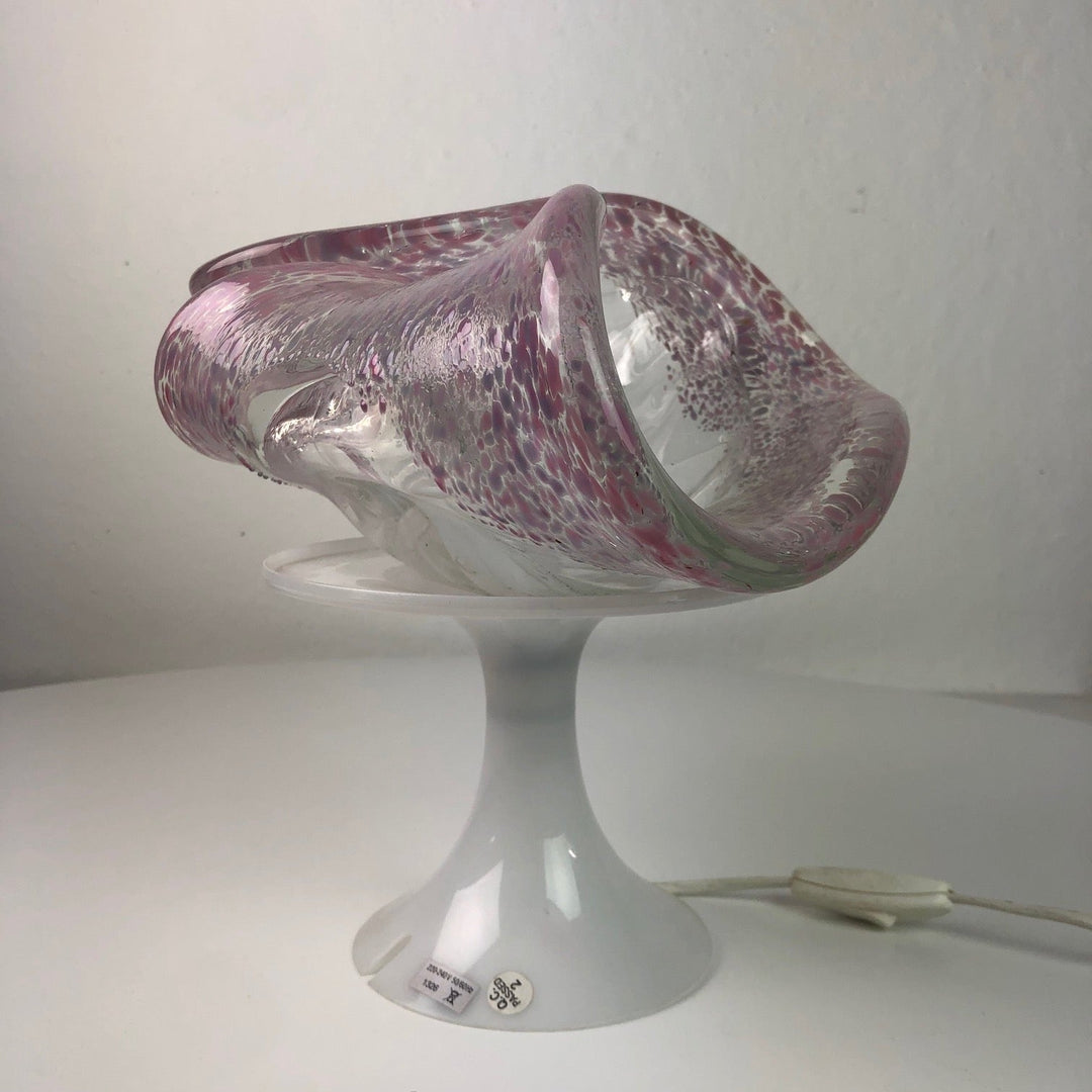 Vintage glazen sfeerlamp in de vorm van een schelp - De Tuin Der Kunsten