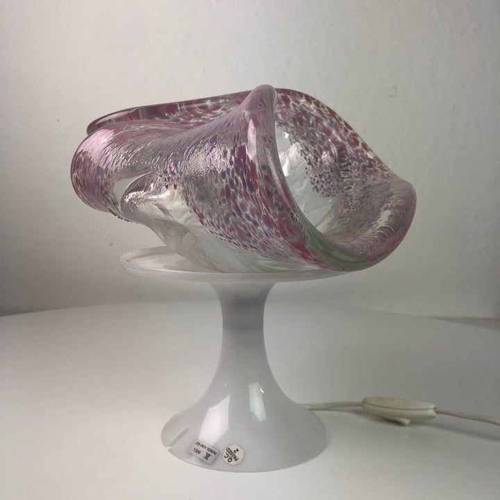 Vintage glazen sfeerlamp in de vorm van een schelp - De Tuin Der Kunsten