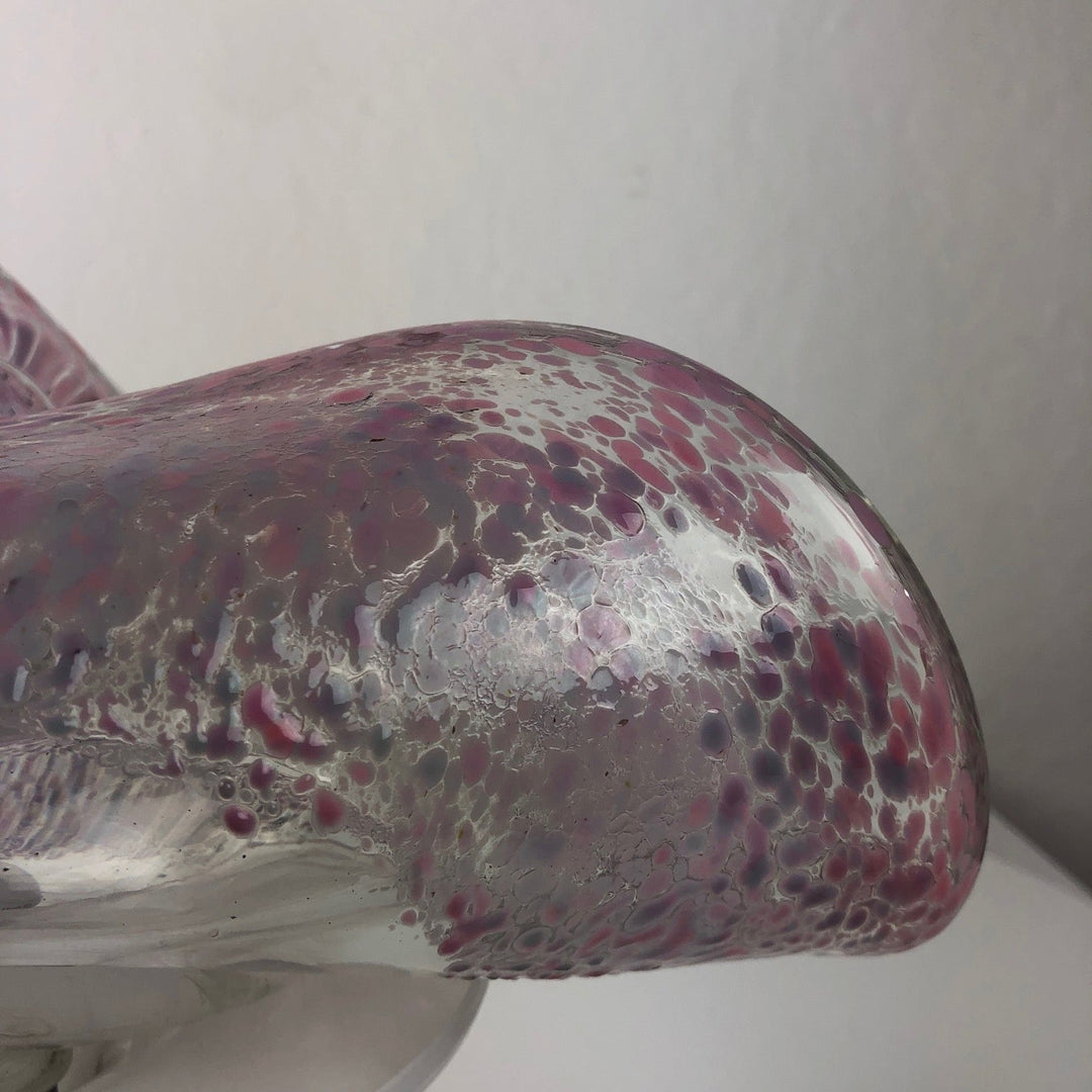 Vintage glazen sfeerlamp in de vorm van een schelp - De Tuin Der Kunsten