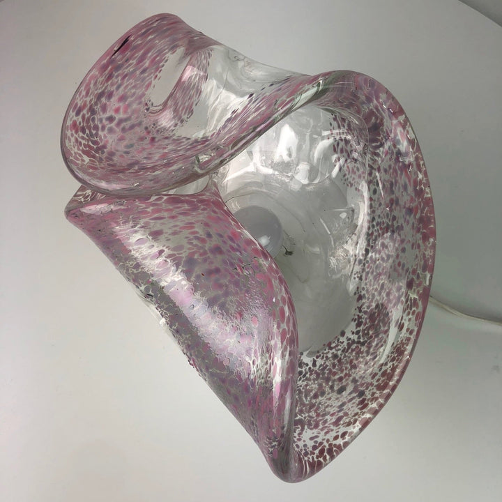 Vintage glazen sfeerlamp in de vorm van een schelp - De Tuin Der Kunsten